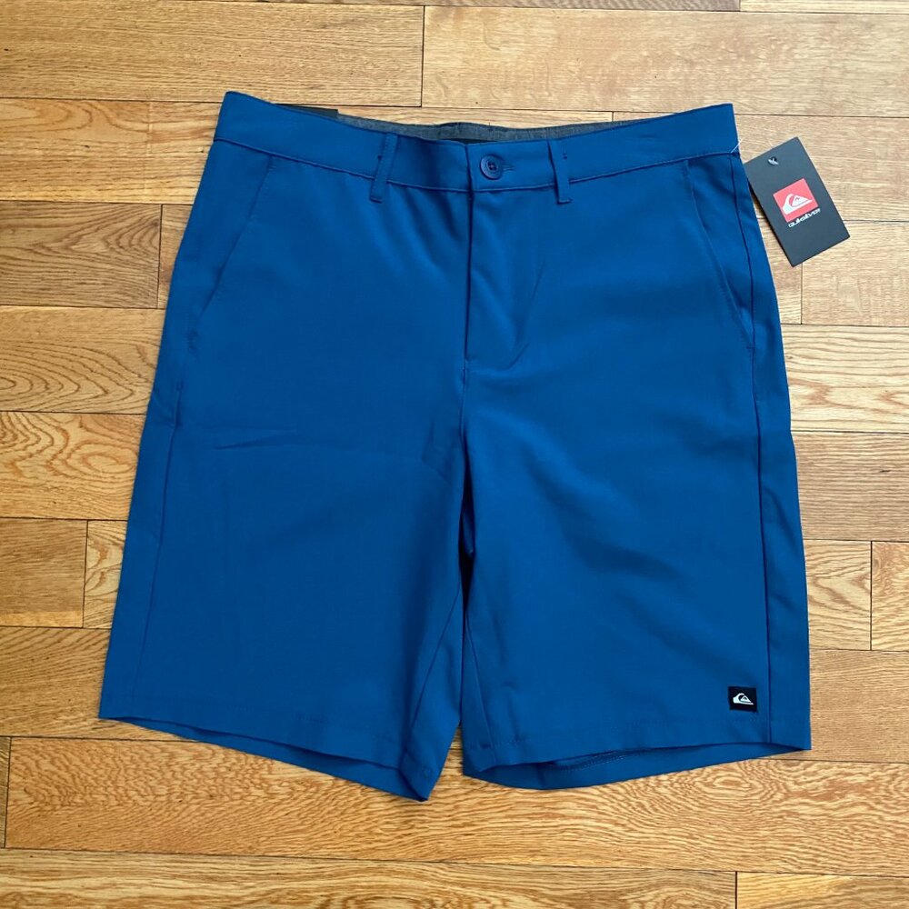 Quiksilver Shorts Men's 30 Blue Golf Casual Flat Front Lightweight NWT